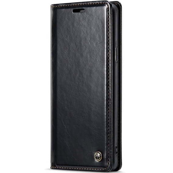 Carcasă flip CASEME pentru Samsung Galaxy S9, Waxy Textured, negru