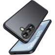 Husă din silicon pentru Samsung Galaxy S25+ Plus, cu protecție pentru cameră, transparent / negru + sticlă călită 9H