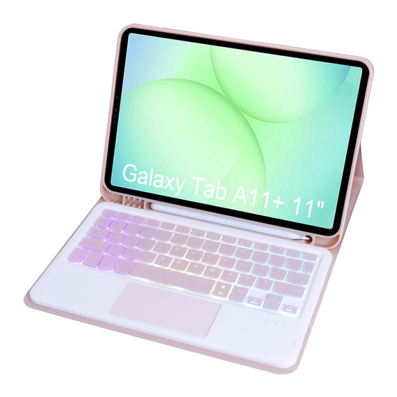 Husă cu tastatură Bluetooth iluminată și touchpad pentru Samsung Galaxy Tab A11+
