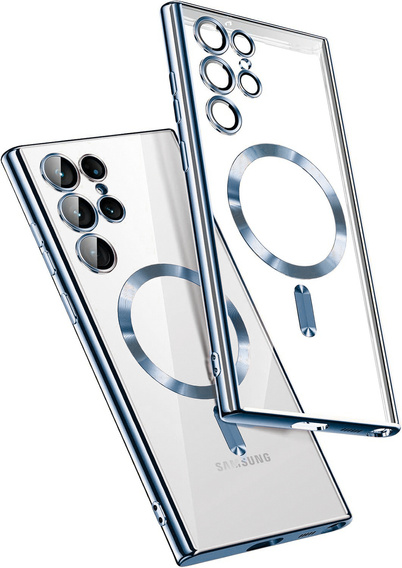 Husă pentru Samsung Galaxy S25 Ultra, Electro MagSafe, albastru închis + Sticlă pentru ecran