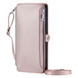 Cu clapetă pentru Xiaomi Redmi 14C / Xiaomi Poco C75, Wallet Zipper Pocket, roz