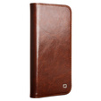Carcasa flip pentru Iphone 16E, QIALINO Leather Wallet, maro