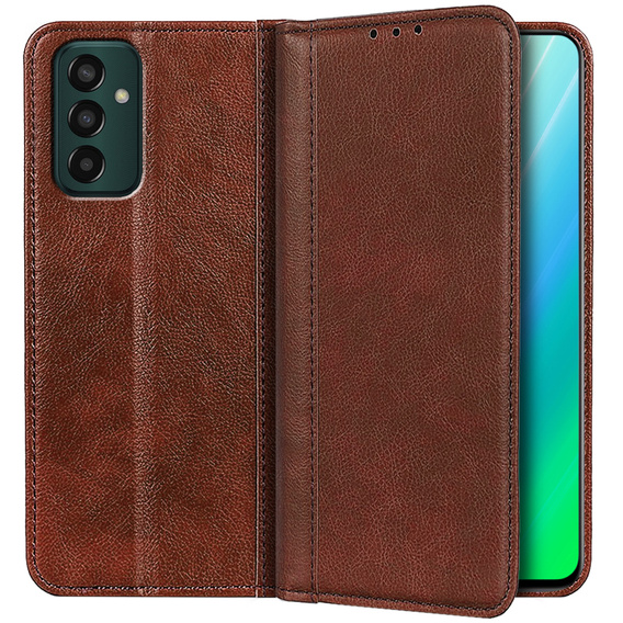 Huse pentru Samsung Galaxy M13 4G, Wallet Litchi Leather, maro