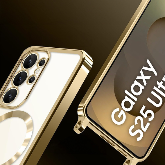 Husă pentru Samsung Galaxy S25 Ultra, Electro MagSafe, de aur + Lanyard