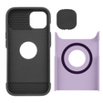 Husă ERBORD MagSafe Cam Slider, violet + sticlă pentru ecran pentru iPhone 13 / iPhone 14