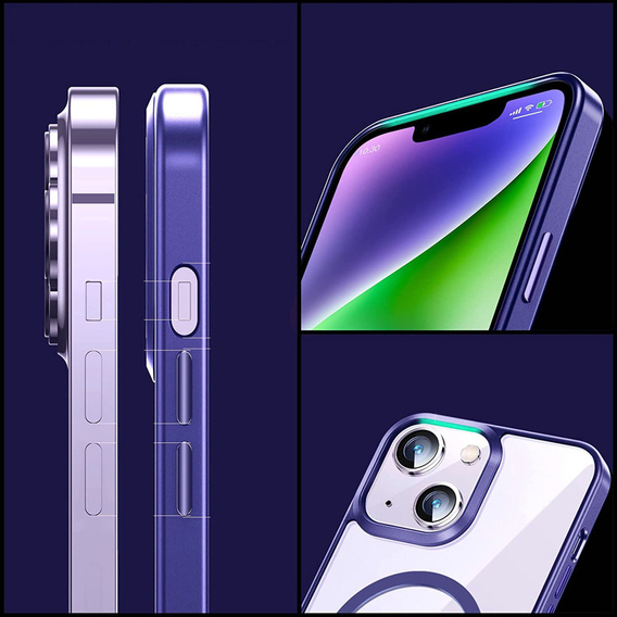 Huse pentru iPhone 14, ERBORD Hybrid MagSafe Case, albastru