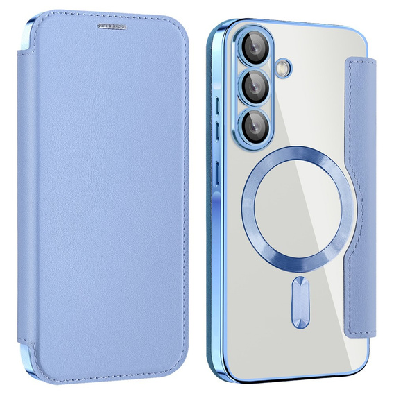 Cu clapetă pentru Samsung Galaxy A26, RFID Wallet MagSafe CamShield, albastru