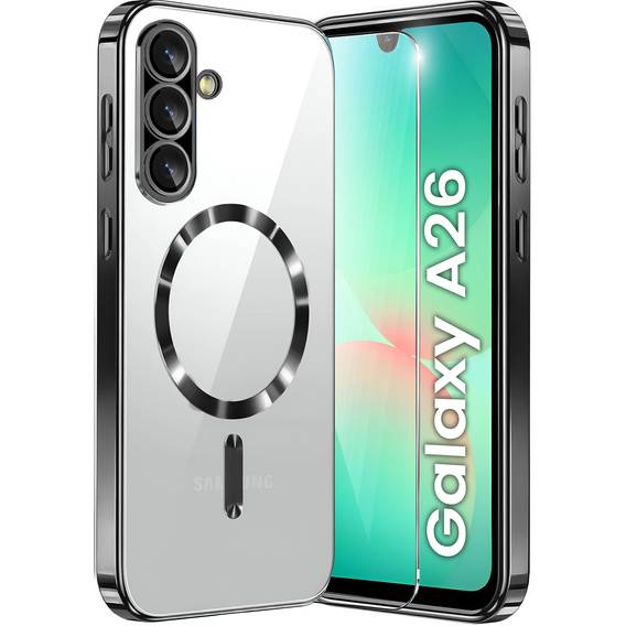 Husă pentru Samsung Galaxy A26, Electro MagSafe, negru + Sticlă pentru ecran