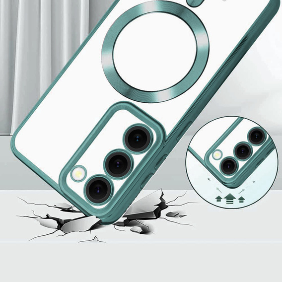 Husă pentru Samsung Galaxy S23 Plus, Electro MagSafe, verde + Sticlă pentru ecran