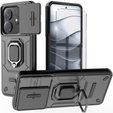Husă pentru Xiaomi Redmi Note 14 5G, KickStand Camera Lens, negru