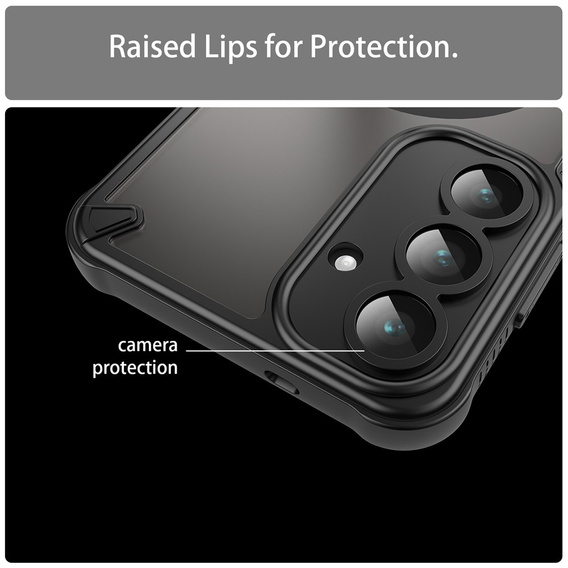 Husă blindată pentru Samsung Galaxy S25 FE, pentru MagSafe, negru mat