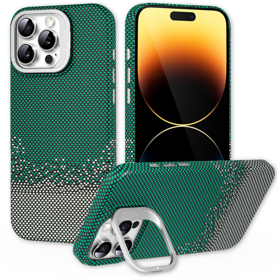 Carcasă pentru iPhone 14 Pro, cadru Kickstand, pentru MagSafe, Sand Green