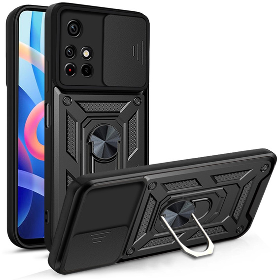 Husă blindată pentru Xiaomi Poco M4 Pro 5G / Redmi Note 11S 5G, CamShield Slide, albastru