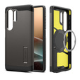 Carcasa Spigen pentru Samsung Galaxy S25 Ultra, Tough Armor Mag MagSafe, gri + 9H Tempered Glass