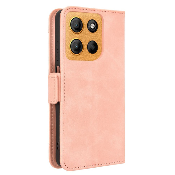 Cu clapetă pentru Motorola Moto G15 / Motorola Moto G15 Power, Card Slot, roz