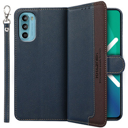 Husa cu clapetă pentru Motorola Moto G52 / G82 5G, KHAZNEH RFID, albastru
