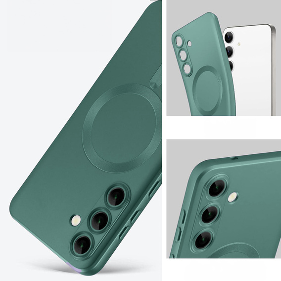 Carcasă pentru Samsung Galaxy A26, ColorMag, pentru MagSafe, verde + sticlă călită 9H