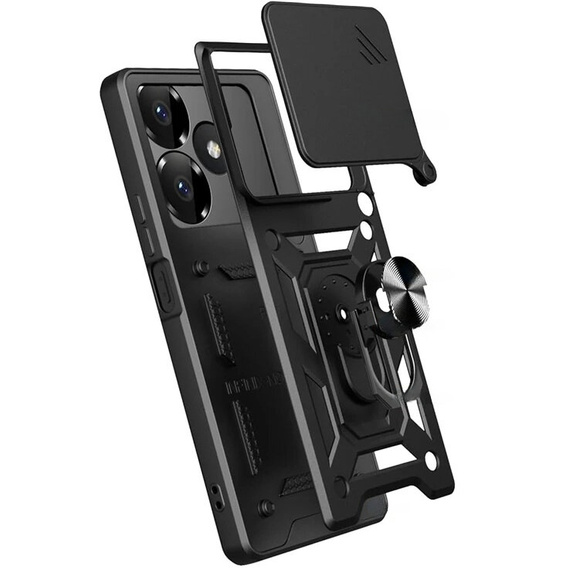Husă blindată pentru Realme GT 6 / 6T, CamShield Slide, negru
