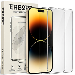 2x sticlă călită pentru iPhone 14 Pro Max, ERBORD 9H Hard Glass pe ecran