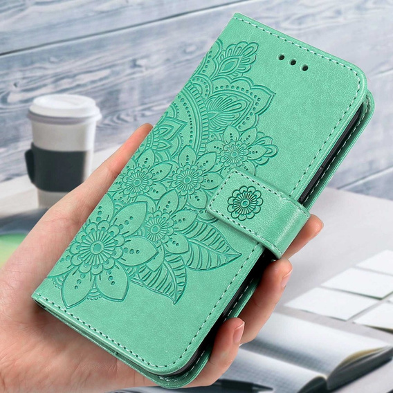 Cu clapetă pentru Xiaomi Redmi Note 12 5G / POCO X5 5G, Mandala Flower, verde