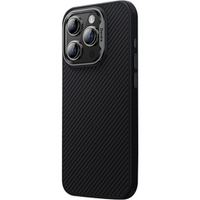 Carcasa BENKS Kevlar pentru iPhone 15 Pro Max, pentru MagSafe, Carbon Fiber, negru