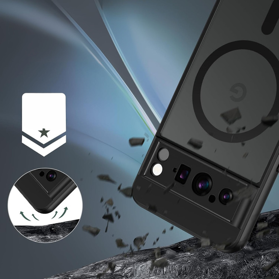 Husă pentru Google Pixel 8 Pro, pentru MagSafe, ERBORD Matt Case, negru