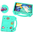 Husă pentru copii pentru iPad 10.2" 2021/2020/2019 (9/8/7 gen.) / Air 10.5" 2019 (3 gen.), Cute Patterns, cu suport, verde