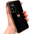 Husă pentru Samsung Galaxy A15 4G / 5G, Electro heart, negru + Sticlă ceramică Full Glue