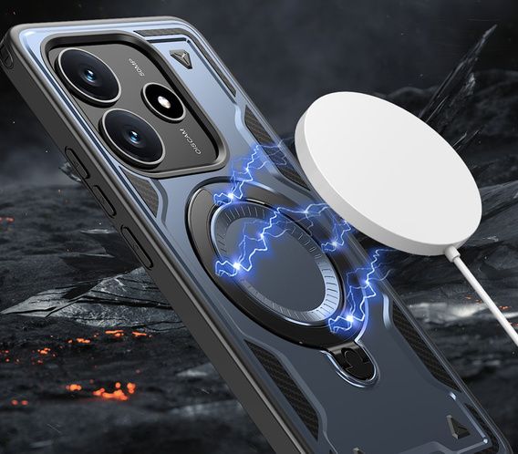 Carcasă pentru Xiaomi Redmi Note 14 5G, Military MagSafe, albastru + 9H Glass