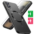 Carcasă pentru Samsung Galaxy S25 Edge, ColorMag, pentru MagSafe, negru + sticlă călită 9H