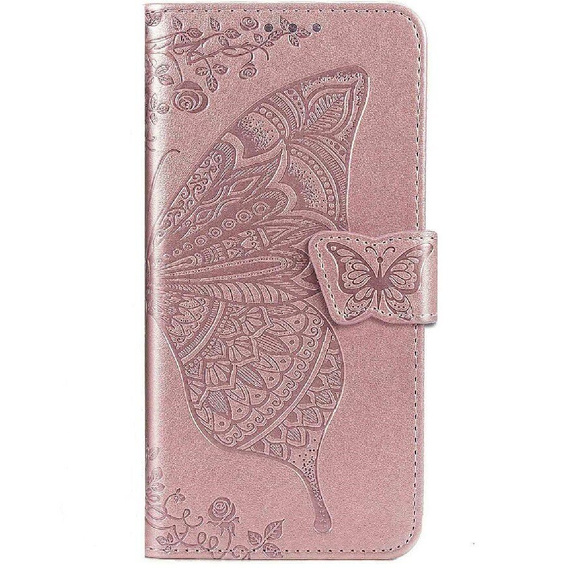 Cu clapetă pentru Realme Note 50, Butterfly, roz rose gold