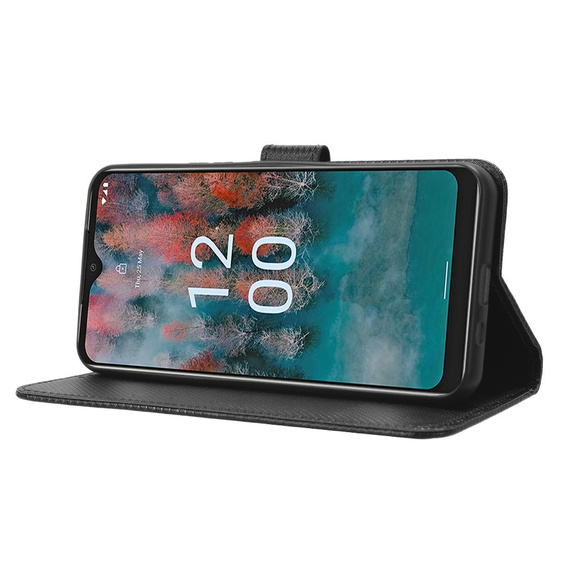 Cu clapetă pentru Nokia C12 4G, Wallet Smart Magnet, negru