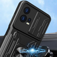 Husă blindată pentru Motorola Edge 30 Fusion 5G, Camera Slide Card Slot, negru