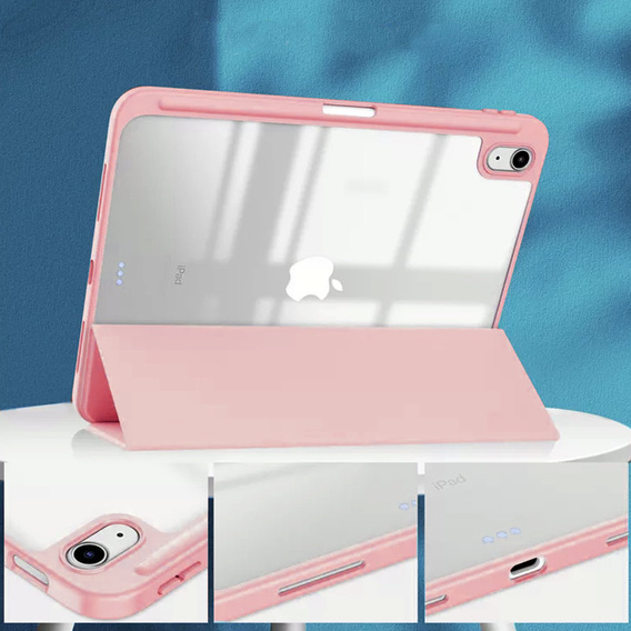 Husă pentru iPad 10.9 2022 10 Gen, Smartcase Hybrid, cu spațiu pentru stylus, roz
