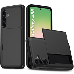 Huse pentru Samsung Galaxy A56 5G, Sliding Card Holder, negru