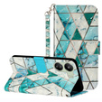 Cu clapetă pentru Xiaomi Redmi 13C / Poco C65, Wallet, Marble verde