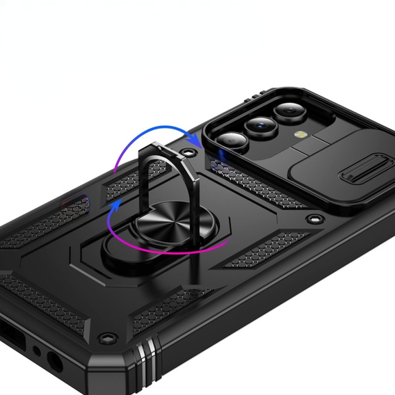 Husă blindată pentru Samsung Galaxy S24+ Plus, CamShield Slide, negru