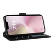 Husă cu clapetă pentru iPhone 16E, Rhombus Crossbody Leather, negru