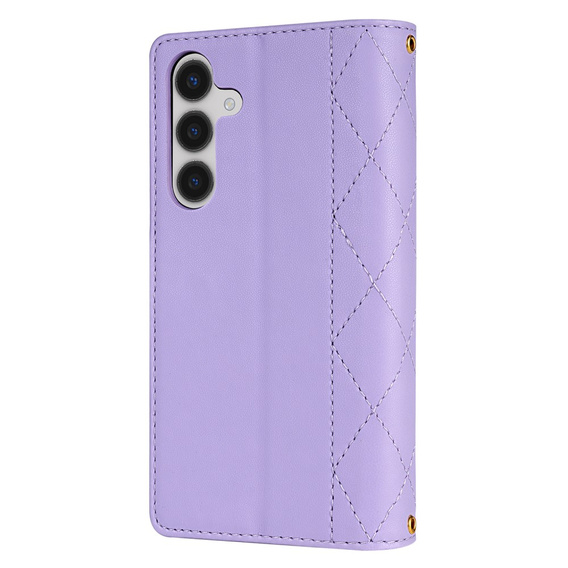 Husă cu clapetă pentru Samsung Galaxy A56 5G, Rhombus Crossbody Leather, violet
