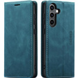 Husă pentru Samsung Galaxy A55, ERBORD Vintage, albastru + Sticlă pentru ecran