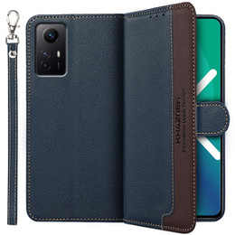Cu clapetă pentru Xiaomi Redmi Note 12S 4G, KHAZNEH RFID, albastru / maro