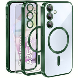 Husă pentru Samsung Galaxy A35 5G, Electro MagSafe, verde + Sticlă pentru ecran