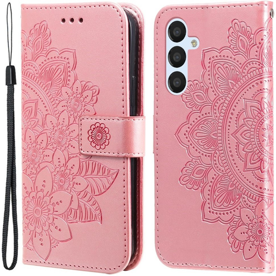 Cu clapetă pentru Samsung Galaxy A54 5G, Mandala Flower, roz rose gold