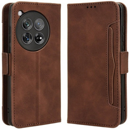 Cu clapetă pentru OnePlus 12 5G, Card Slot, maro