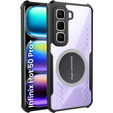 Carcasă pentru Infinix Hot 50 Pro+ 4G, cu placă magnetică, transparent / negru