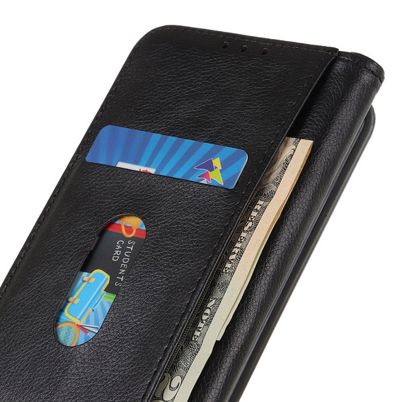 Husa cu clapetă pentru Samsung Galaxy S25 Edge, Split Leather, negru