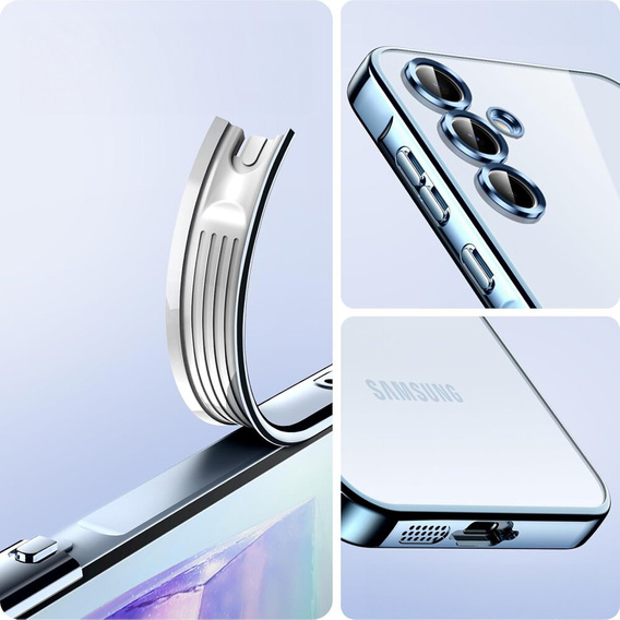 Husă pentru Samsung Galaxy A15 4G/5G, Electro MagSafe, albastru + Sticlă pentru ecran