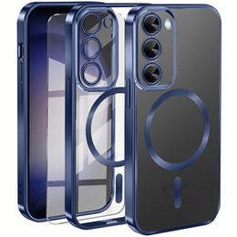 Husă pentru Samsung Galaxy S23 Plus, Electro MagSafe, albastru închis + Sticlă pentru ecran