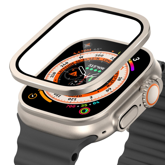 Szkło Hartowane z Ramką do Apple Watch Ultra 49mm, Złote