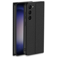 Cu clapetă pentru Samsung Galaxy S23 Plus, GKK Leather, carbon negru